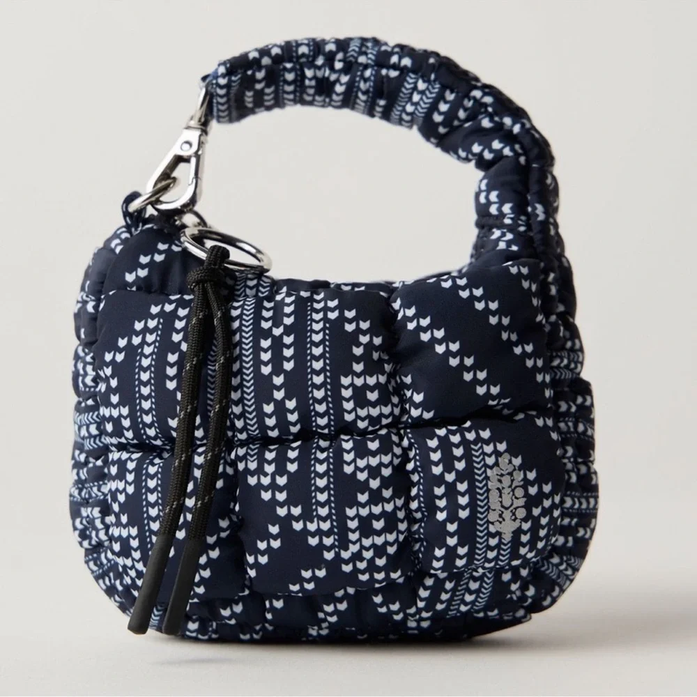 FP Movement by Free People Quilted Printed Micro Pouch in Chevron Stitch, NWT